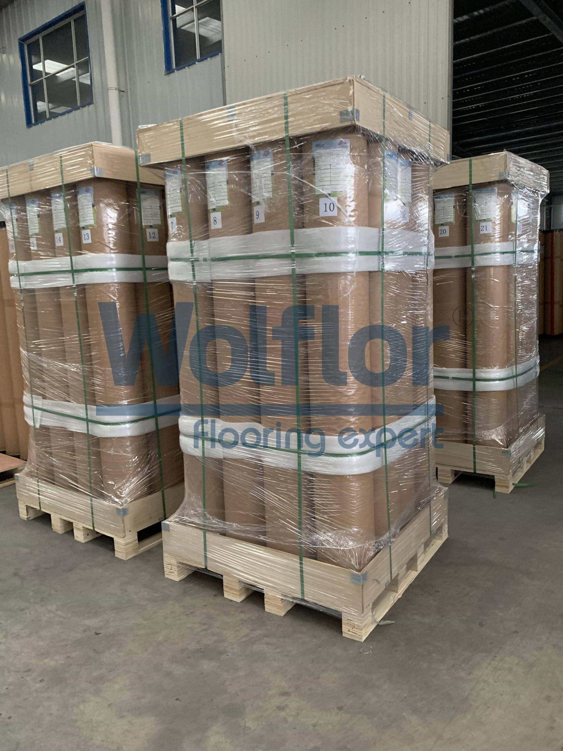 wolflor flooring package with pallets